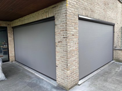 Zonwering met screens, RAL 8019, Somfy TaHoma Box: Smart Home Systeem